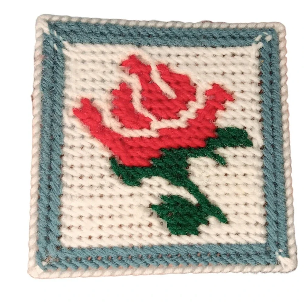Vintage needlepoint coasters